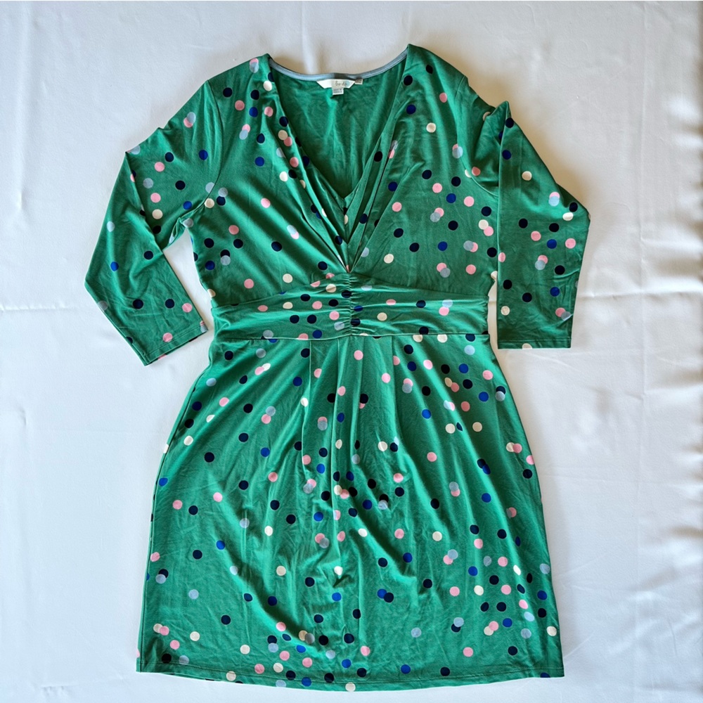 NWOT Green Polka Dot Boden Dress - Size 10L US
